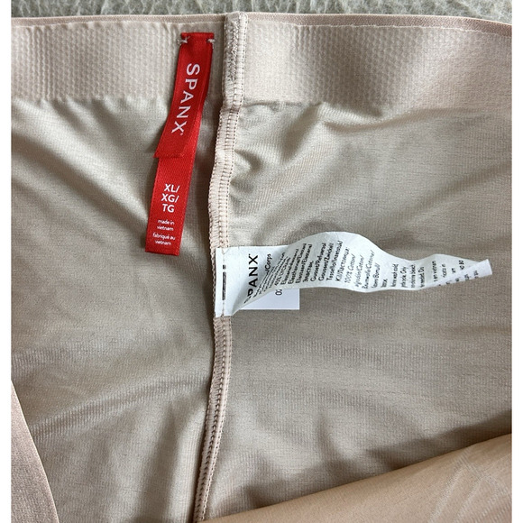 Spanx Thinstincts 2.0 High-Waisted Mid-Thigh Girl Shorts Sz XL Shapewear Beige - Picture 5 of 5